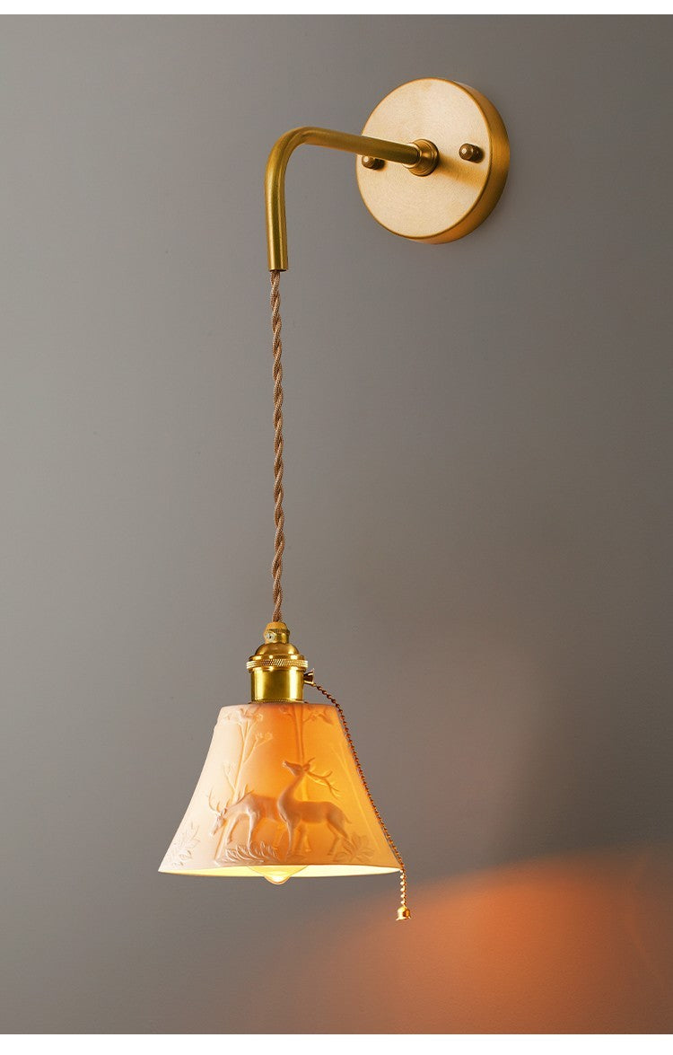 Japanese Brass Wall Lamp - Modern Lamp - Decor Havenly