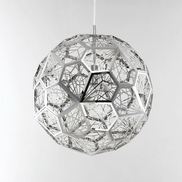 Modern Stainless Steel Polyhedron Diamond Ball Chandelier