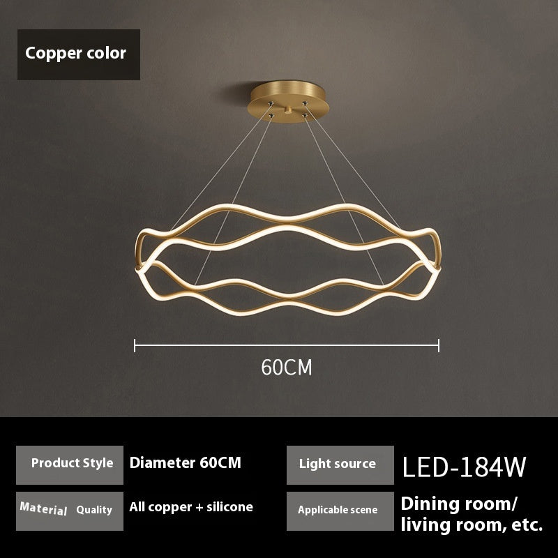 Copper Minimalist LED Chandelier - Minimalist Lighting - Decor Havenly