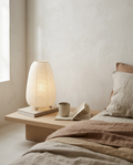 Wabi-Sabi LED Table Lamp styled in a Japandi interior