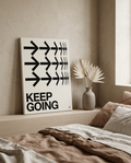 Black White Minimalist Quote Canvas Painting styled in a Japandi interior