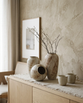 Wabi Sabi Ceramic Vase Handmade Retro Pottery Jar styled in a Japandi interior
