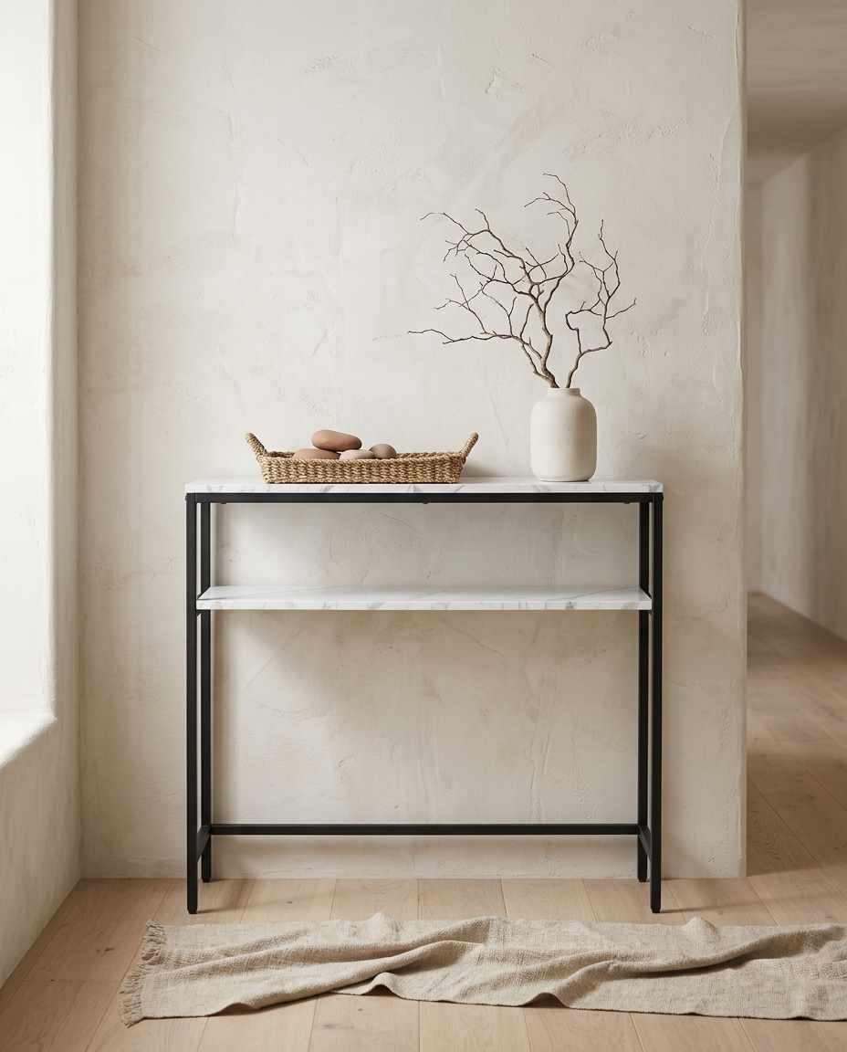 VASAGLE 2-Tier Hallway Console Table styled in a Japandi interior