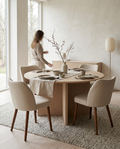 Modern Upholstered Dining Chairs Set of 2 styled in a Japandi interior