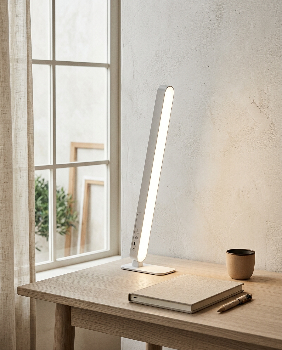 Rechargeable LED Desk Lamp styled in a Japandi interior
